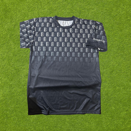 BougieFly “Monogram Flow” BF Logo Tee – Midnight Black Edition